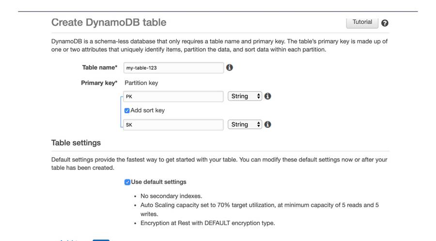 search for amazon dynamodb service